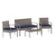 Flash Furniture 4 Piece Gray Patio Set with Navy Cushions JJ-S312-GYNV-GG - alternate 9